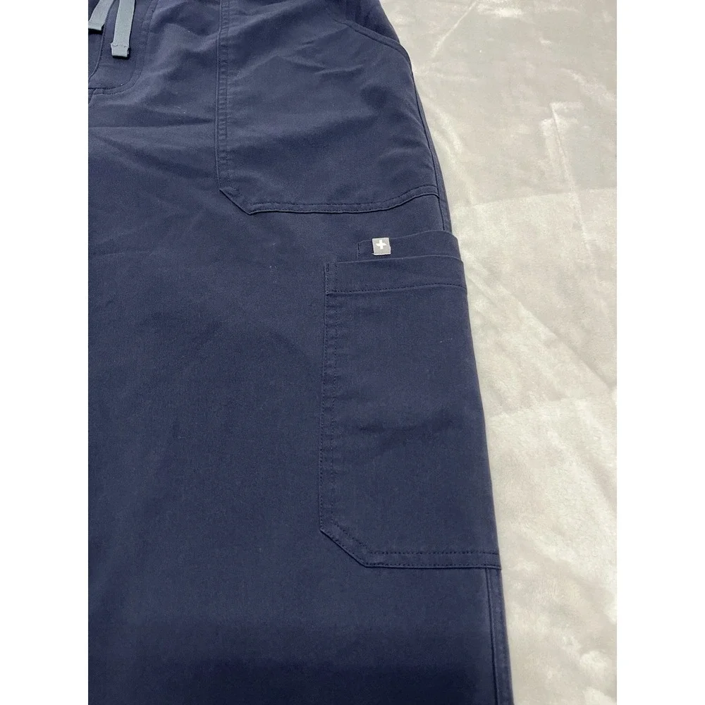 Figs Scrubs Pants Adult  2XL Tall Navy Straight Leg Cargo Technical Collection